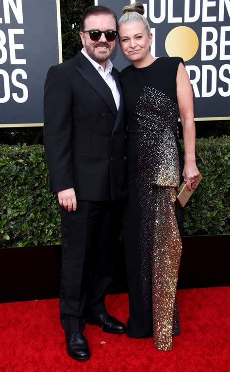 Ricky Gervais Wears Sunglasses On Golden Globes Red Carpet.